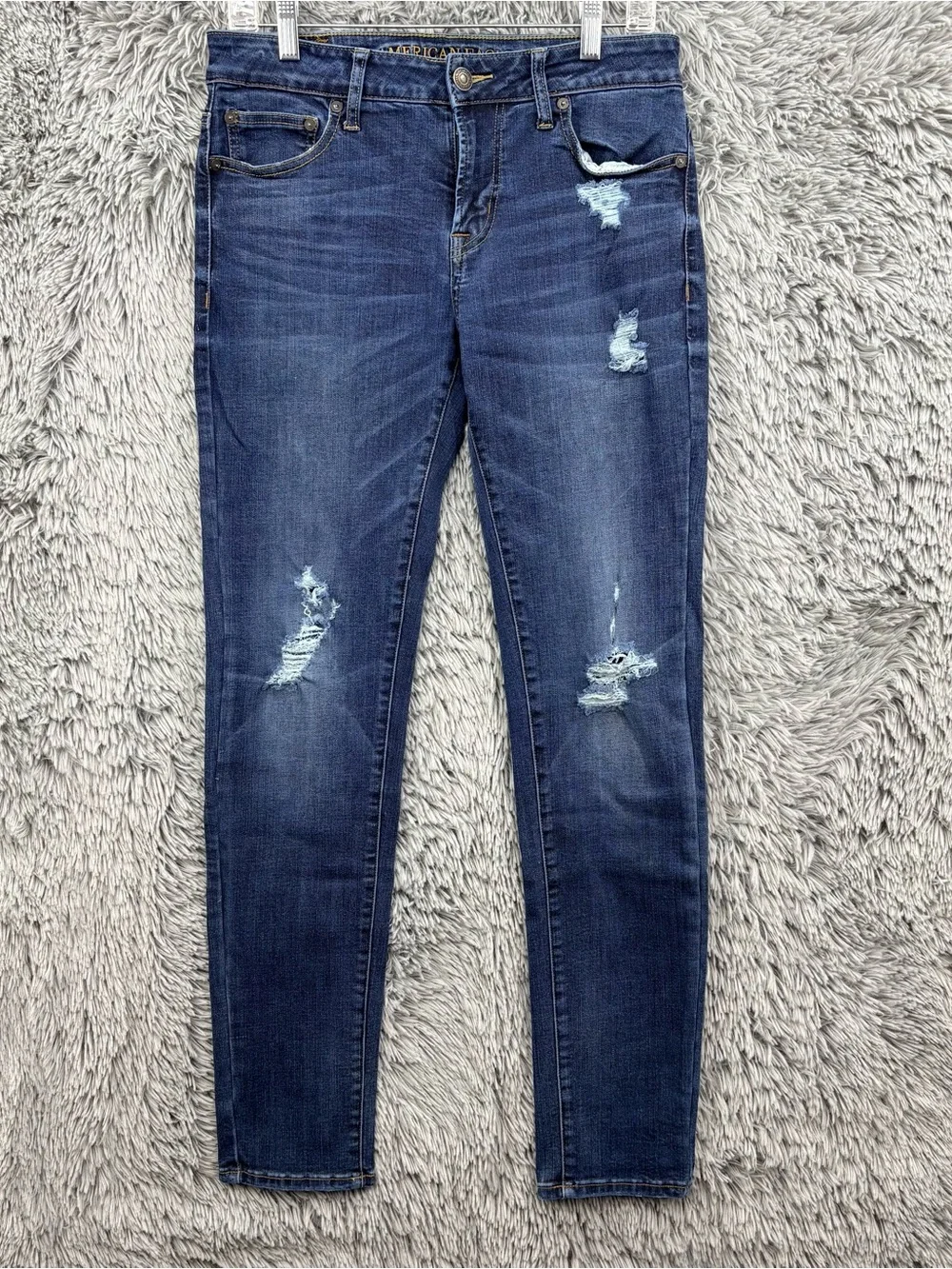 American Eagle Outfitters Jeans Mens 30 Blue Skinny Extreme Flex Distressed